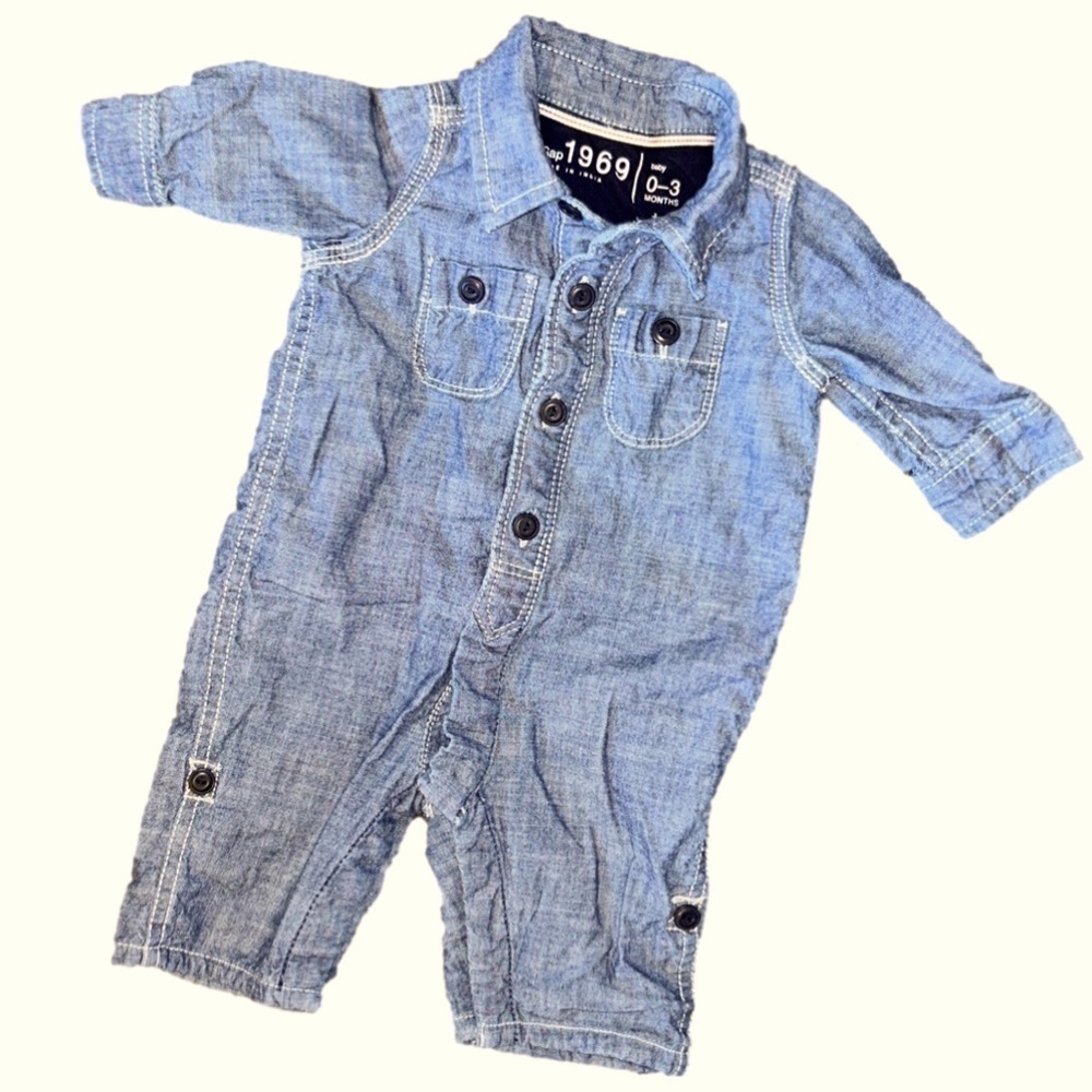Baby Gap one piece denim outfit Size 0-3months